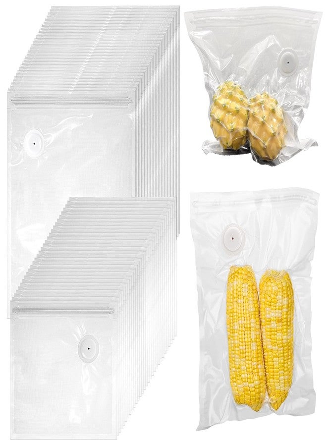 xozeooeu 60PCS Vacuum Sealer Bags for Food with Air Valve, Reusable BPA-Free Sous Vide Bags (30 Large 13.4x10.2" + 30 Small 8.6x8") - Image 1