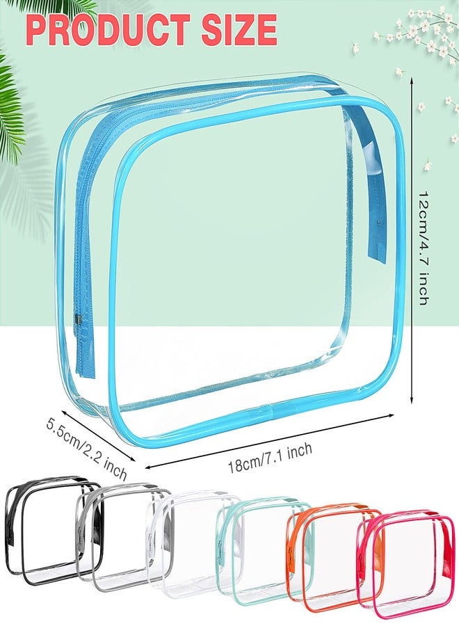 Reginary 16 Pack Clear Cosmetic Bag, Transparent Toiletry Bag Travel Pouch with Zipper Waterproof PVC Plastic Organizer Case for Women Men Traveling Vacation Organization Business Trip Home, 8 Colors - Image 2