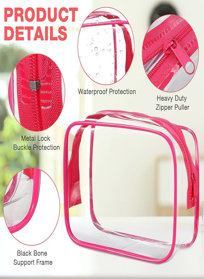 Reginary 16 Pack Clear Cosmetic Bag, Transparent Toiletry Bag Travel Pouch with Zipper Waterproof PVC Plastic Organizer Case for Women Men Traveling Vacation Organization Business Trip Home, 8 Colors - Image 3