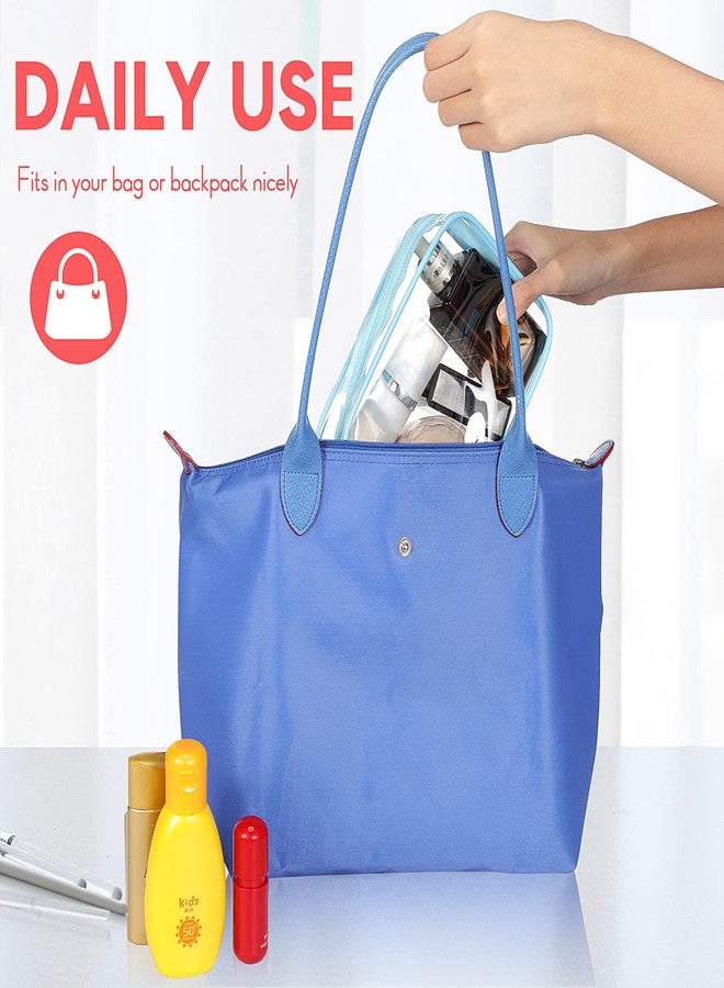 Reginary 16 Pack Clear Cosmetic Bag, Transparent Toiletry Bag Travel Pouch with Zipper Waterproof PVC Plastic Organizer Case for Women Men Traveling Vacation Organization Business Trip Home, 8 Colors - Image 5