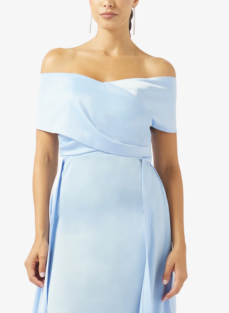 Akadia Fashion  DRESS SATAN V SHOULDER DRESS for Women | Best Price UAE