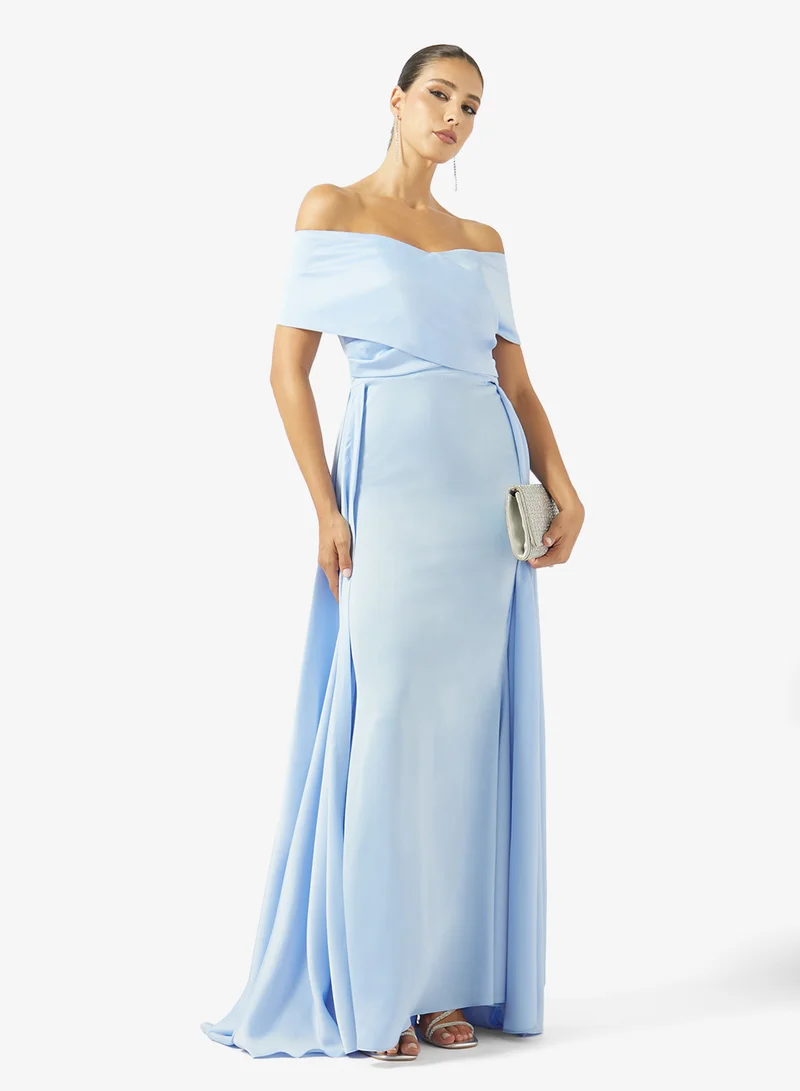 Akadia Fashion  DRESS SATAN V SHOULDER DRESS for Women | Best Price UAE