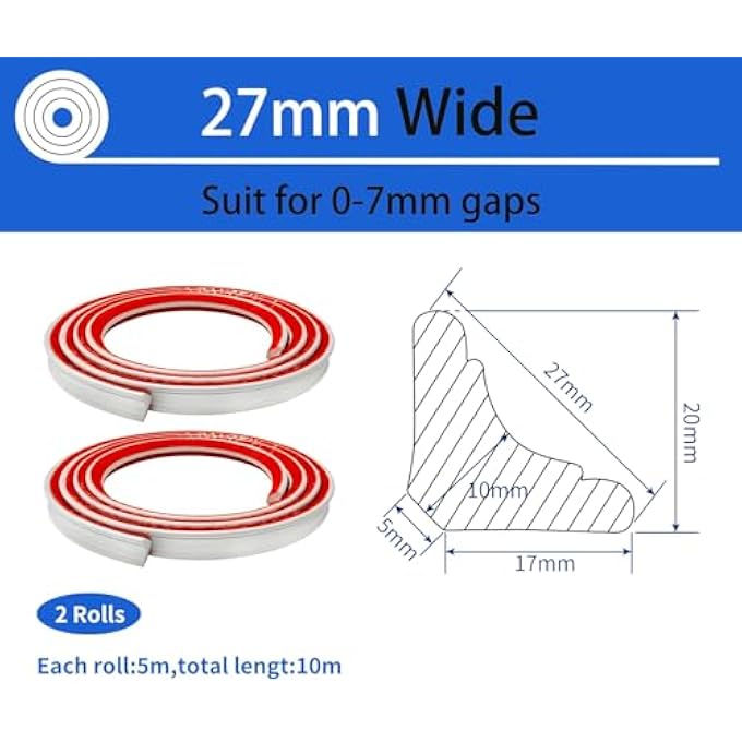 PVC QUADRANT TRIM(5M*2 ROLLS),SKIRTING BOARD,MOULDING TRIM,PLASTIC WALL CORNER DECORATION EDGING STRIP SELF ADHESIVE,CAULK STRIP,LAMINATE BEADING ANTI-MOLD SKIRTING BOARD(27MM*20MM) - Image 3