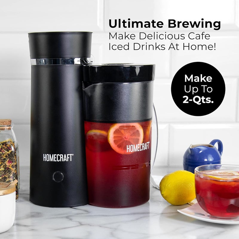 Homecraft Electric Iced Tea Maker for Sweet Tea and Cold Brew Coffee Double Insulated Pitcher Black Small - Image 2