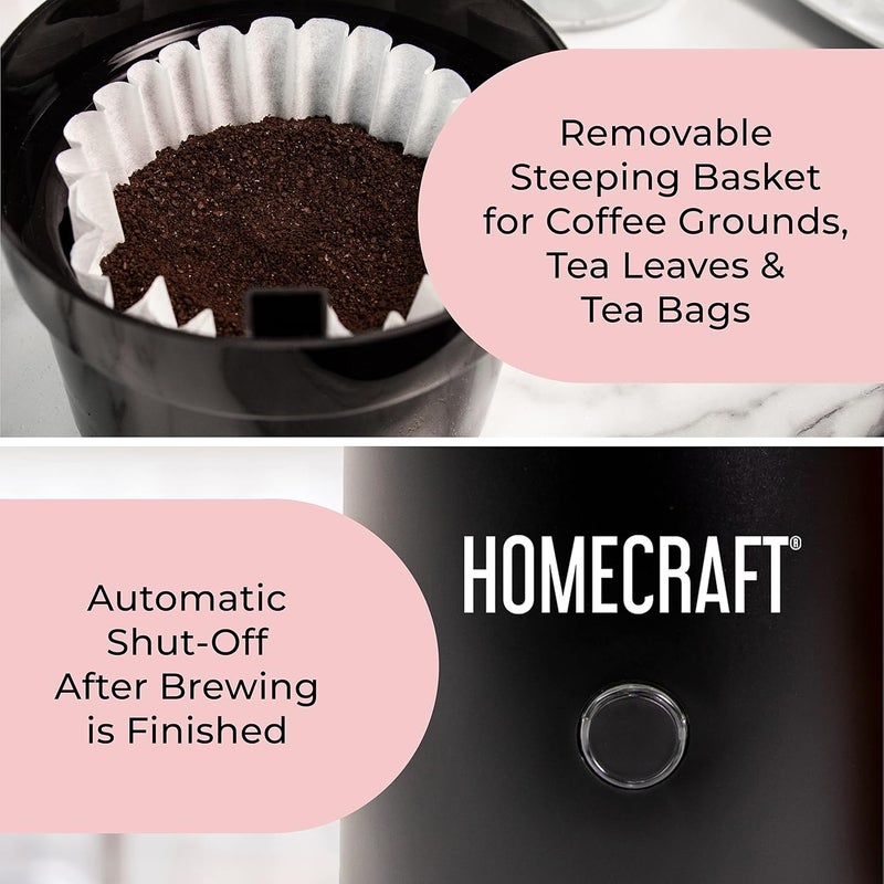 Homecraft Electric Iced Tea Maker for Sweet Tea and Cold Brew Coffee Double Insulated Pitcher Black Small - Image 4