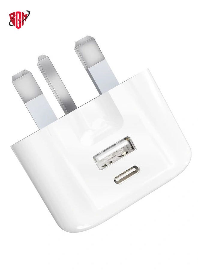 BGM - USB C Fast Charger Plug with 20W for iPhone 14/14 Plus/14 Pro/14 Pro Max 13 Pro Max,12 11 SE 2020 XS XR 8 7 6S Plus, iPad, Air Pods Pro, S22, USBC PD 3.0 Mains UK Type C Wall Charging Power Adapter - Image 1