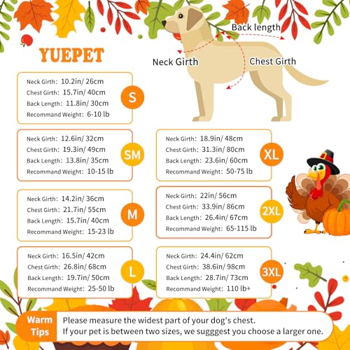 YUEPET Thanksgiving Dog Sweater with Turkey Pattern Classic Knit Pullover Dog Clothes with Leash Hole Suitable for Medium Dogs M - Image 3
