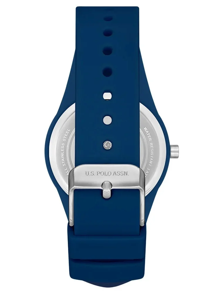 U.S. Polo Assn. Women's 40mm Watch with Blue Dial & Blue Silicon Strap
