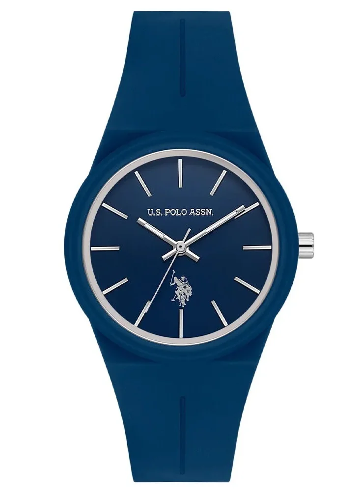 U.S. Polo Assn. Women's 40mm Watch with Blue Dial & Blue Silicon Strap