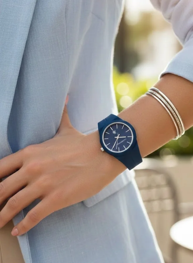 U.S. Polo Assn. Blue Dial Blue Silicon Strap Analog Watch for Women 40mm