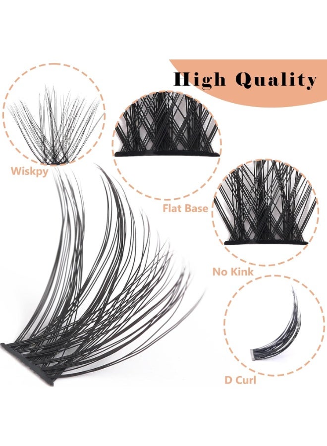 MJZ 168pcs Self Adhesive Eyelashes Clusters, DIY False Eyelash Extension Kit,9-12mm D Curl Natural Individual Waterproof Fluffy Lashes, with Lash Bond and Seal and Tweezer, Daily Exquisite Eyelashes Clusters - Image 3