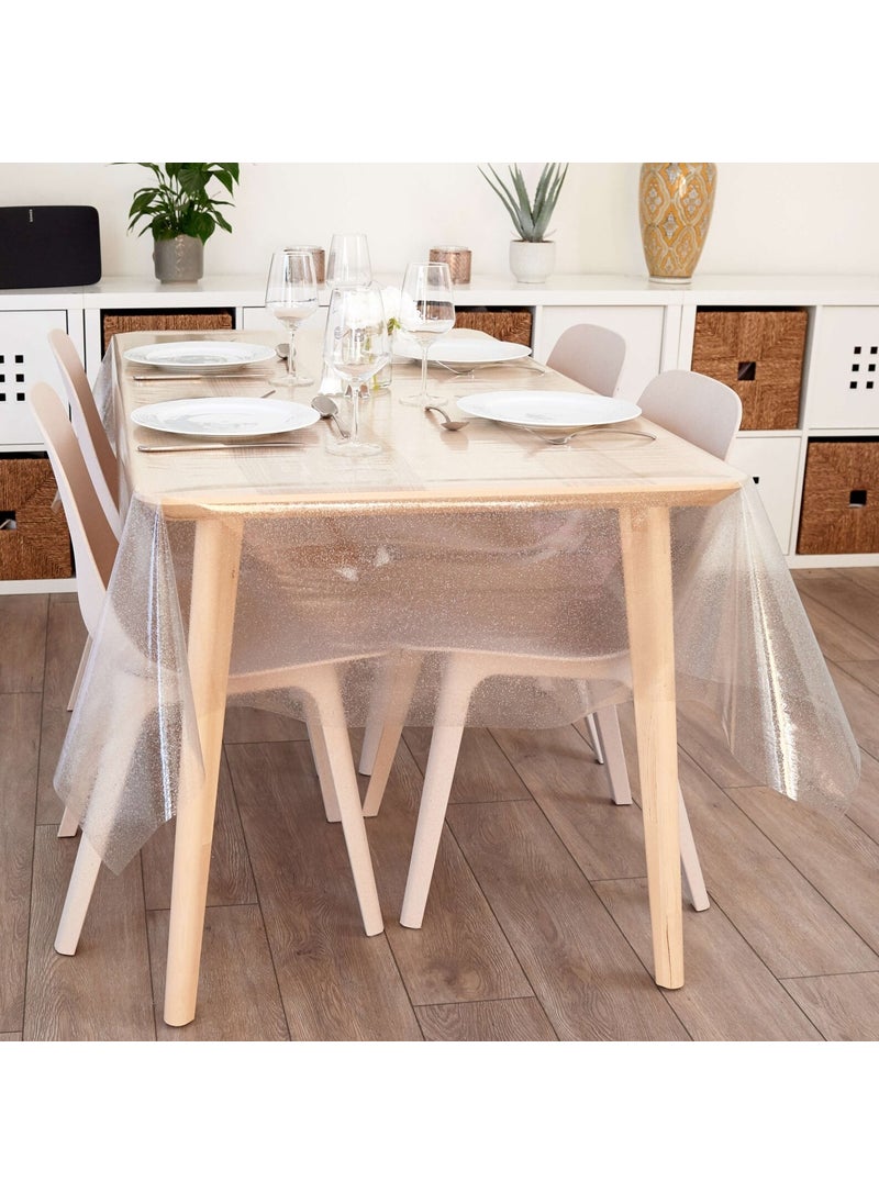 Willuxe - Tablecloth Transparent Glittered Removable Tablecloth PVC - Image 1