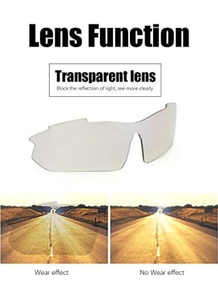 Interchangeable Motorcycle Sunglasses Unbreakable UV400 Rider Glasses with 5 Interchangeable Lenses for Men and Women, Running, Golf, Fishing, Hiking, Baseball - Image 5