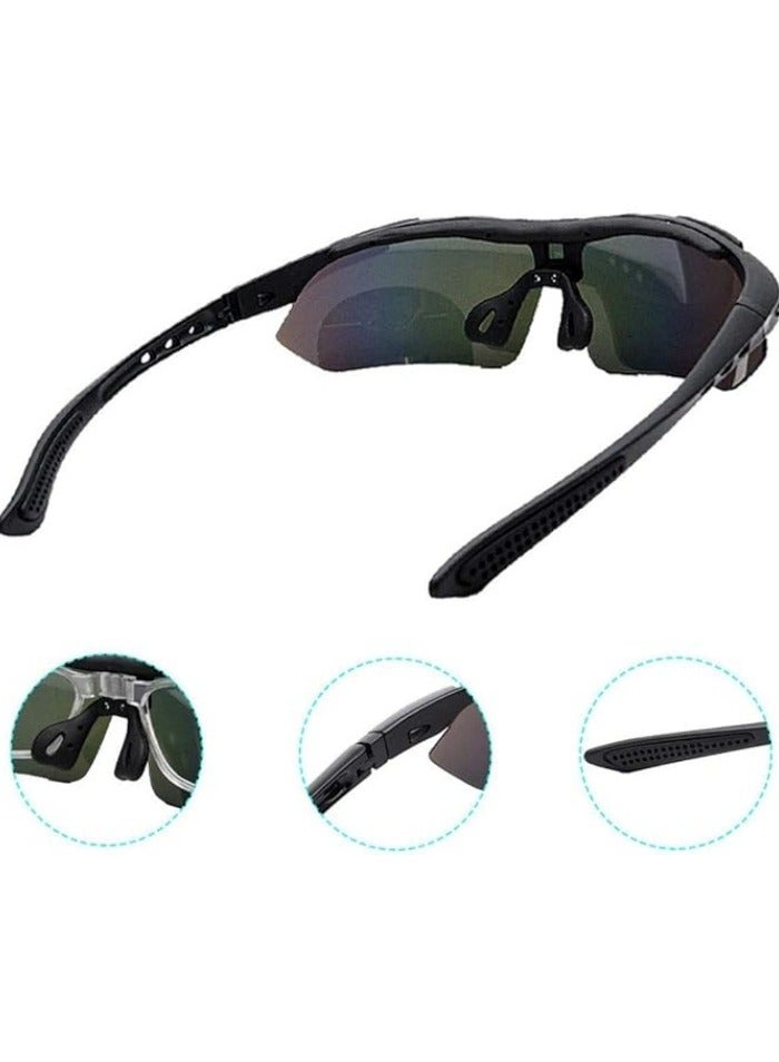 Interchangeable Motorcycle Sunglasses Unbreakable UV400 Rider Glasses with 5 Interchangeable Lenses for Men and Women, Running, Golf, Fishing, Hiking, Baseball - Image 3