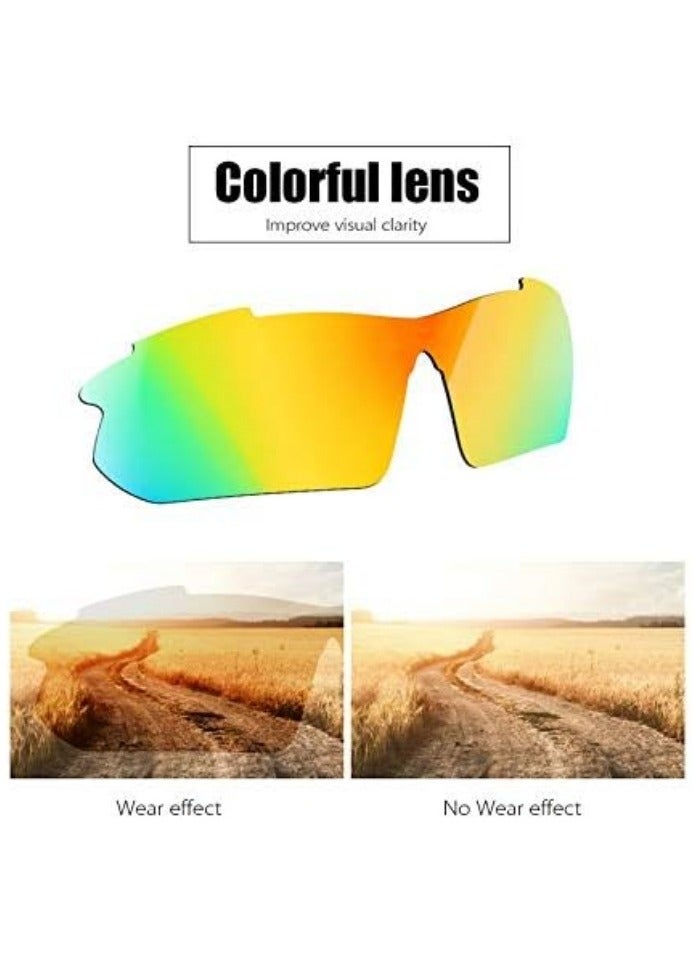 Interchangeable Motorcycle Sunglasses Unbreakable UV400 Rider Glasses with 5 Interchangeable Lenses for Men and Women, Running, Golf, Fishing, Hiking, Baseball - Image 4