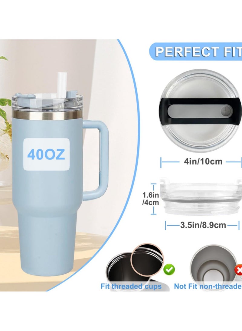 40 OZ Tumbler Lid Replacement for Stanley Cup, 2 Pack Replacement Lids Fit for 40 OZ Stanley Adventure Quencher Travel Tumbler, Spill Proof Tumbler Covers for Stanley Cup Accessories, White