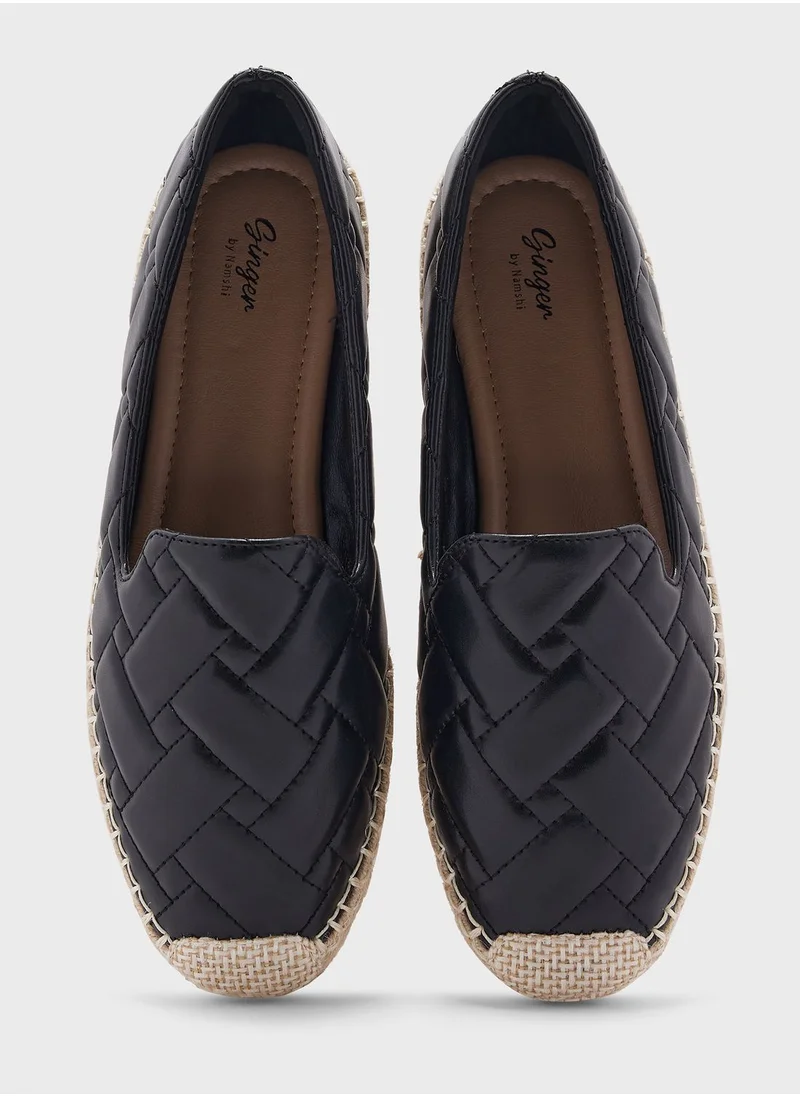 جينجر Woven Effect Quilted  Espadrille