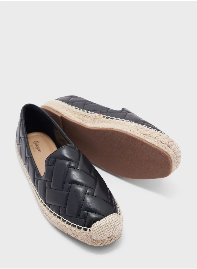 جينجر Woven Effect Quilted  Espadrille