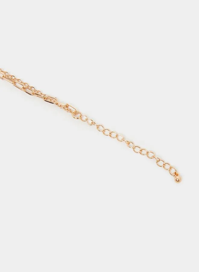 Styli Styli Faux Pearl Beach Charm Anklet with Lobster Clasp