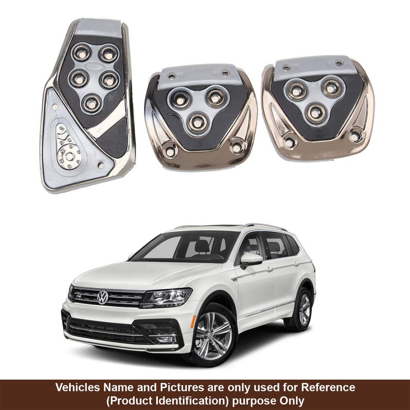 Oshotto 3 Pcs Non-Slip Manual CS-375 Car Pedals kit Pad Covers Set Compatible with Volkswagen Tiguan (Grey) - Image 2