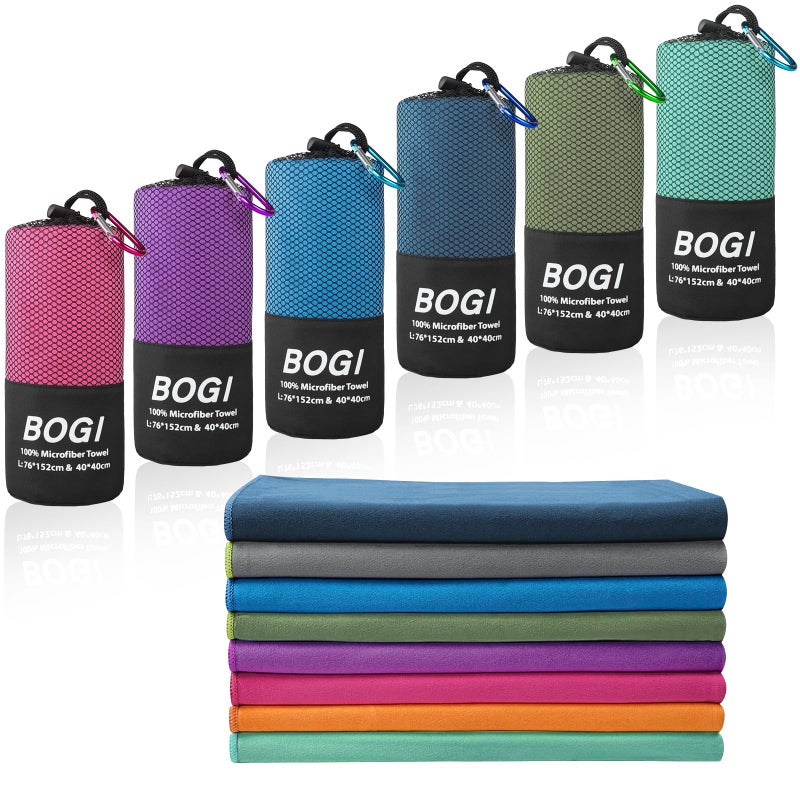 BOGI Microfiber Travel Sports TowelQuick Dry Travel Soft Lightweight Absorbent Compact Sports Towel for Camping Gym Beach Bath Yoga Swimming Backpacking L60x3016x16Mint