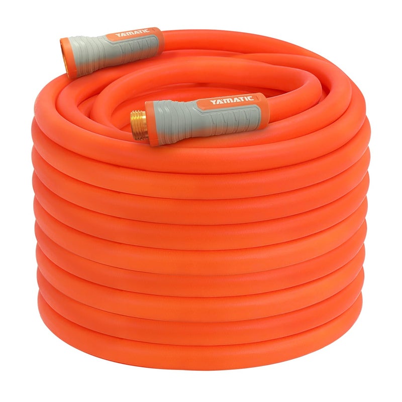 YAMATIC Heavy Duty Garden Hose 58 in x 100 ft Super Flexible Lightweight Water Hose 360 Rotating Connector 600 PSI Burst Solid Brass 34 GHT Fittings AllWeather - Image 2