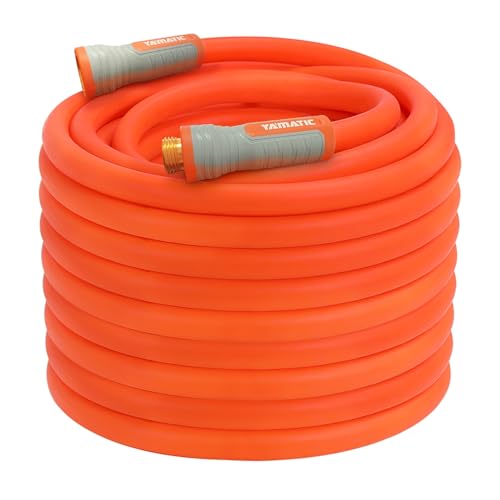 YAMATIC Heavy Duty Garden Hose 58 in x 100 ft Super Flexible Lightweight Water Hose 360 Rotating Connector 600 PSI Burst Solid Brass 34 GHT Fittings AllWeather - Image 1