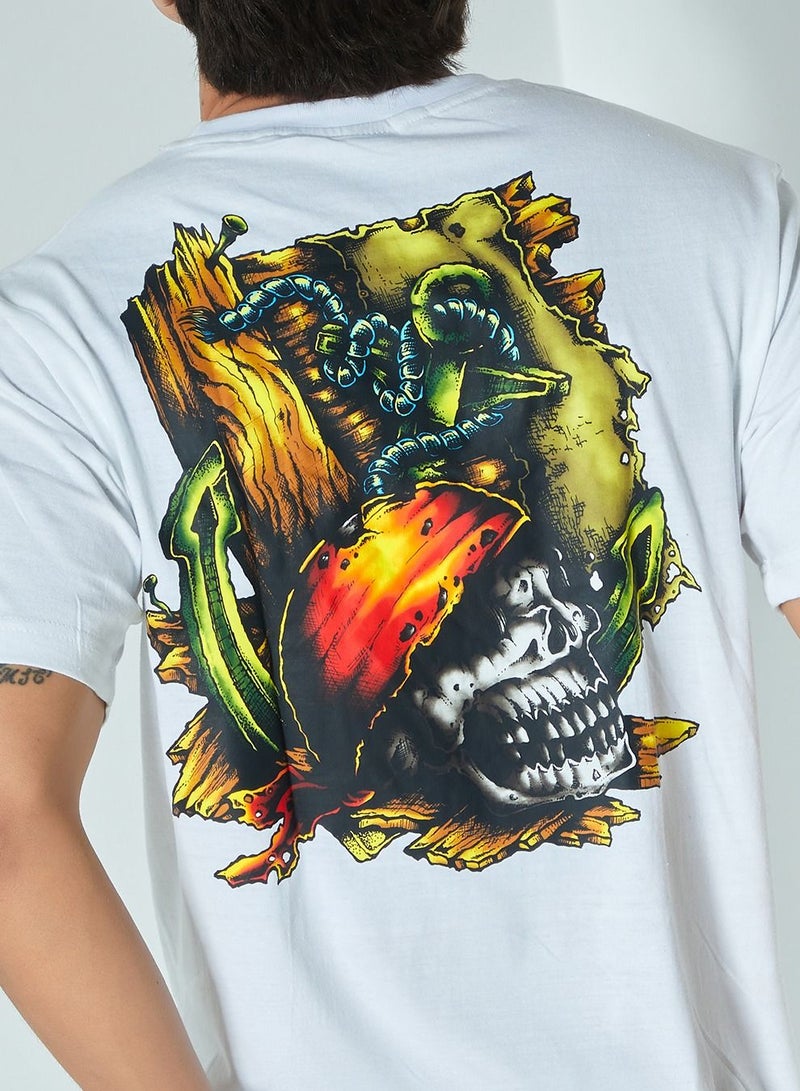 MAGNUM OPUS Graphic Skull Print Crew Neck T-shirt - Image 2