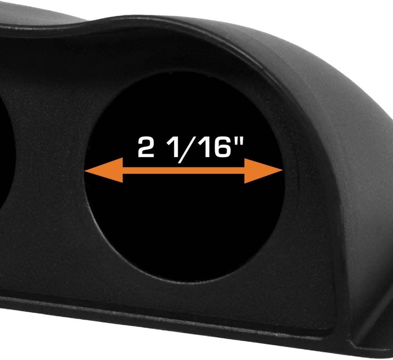 GLOWSHIFT Universal Black Triple Gauge Console Dashboard Pod with Dome Lip - Fits Any Make/Model - ABS Plastic - Mounts (3) 2-1/16" (52mm) Gauges to Vehicle's Dash - Image 3
