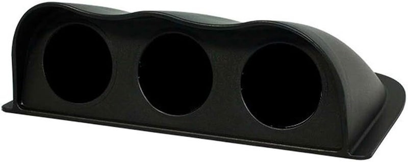 GLOWSHIFT Universal Black Triple Gauge Console Dashboard Pod with Dome Lip - Fits Any Make/Model - ABS Plastic - Mounts (3) 2-1/16" (52mm) Gauges to Vehicle's Dash - Image 1