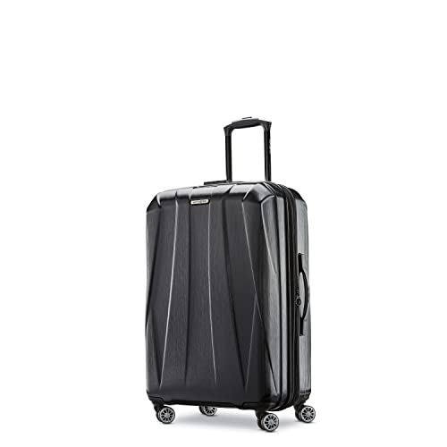 Samsonite Centric 2 Hardside Expandable Luggage with Spinner Wheels, Black, Checked-Medium 24-Inch - Image 1
