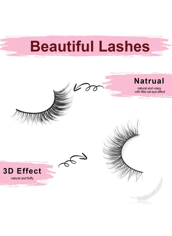 SONAFEEL - Natural Eyelashes Wispy Cat Eye Lashes 3D Mink Lashes Pack 13Mm 10Pairs Short Fluffy False Eyelashes Reusable Natural Strip Lashes - Image 1
