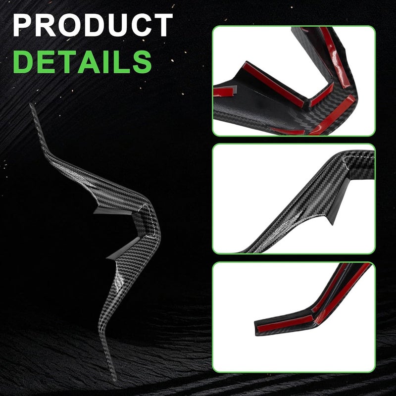 BONV 1 Piece ABS Car Steering Wheel Sequins Cover Interior Decoration Trim Sticker for Hyundai Tucson 3th 2015 2016 2017 2018 2019 2020 LHD Car Styling Accessories (Black with Carbon Fiber Texture) - Image 3