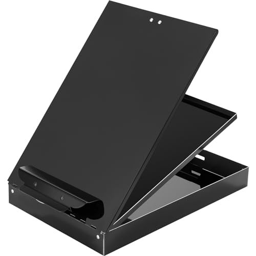 Janlaugh 1 Pieces Metal Storage Clipboard Letter Size Heavy Duty Aluminum Clip Board 14'' x 9.06'' x 2.95'' Contractor Clipboard Dual Storage Form Holder Paper Holder with High Capacity Clip - Image 1