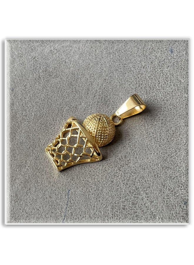 Xusamss Punk Rock Stainless Steel Basketball Hoop Pendant Necklace, stainless steel, no gemstone - Image 5