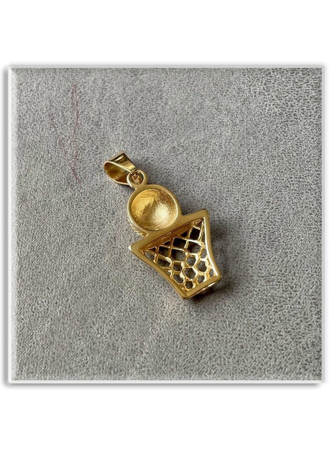 Xusamss Punk Rock Stainless Steel Basketball Hoop Pendant Necklace, stainless steel, no gemstone - Image 4