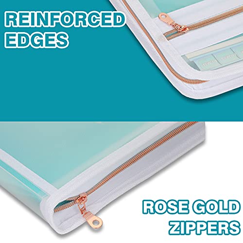 H4D 13 Pocket Expanding File Folder Organizer with Front Clear Pounch, Accordion File Organizer with Zipper Clourse, Fit for Letter Size Papers, Teal - Image 5