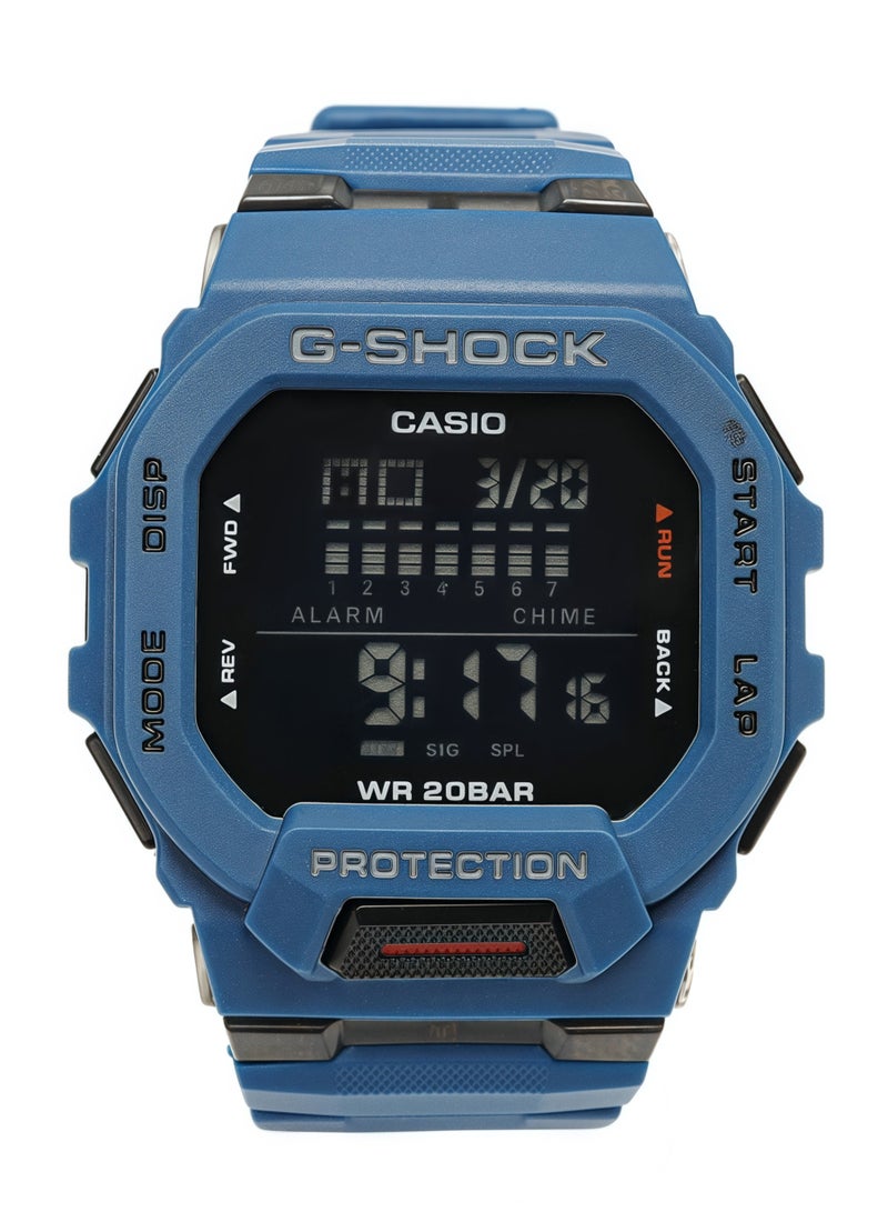 CASAON Casio G-shock Male Wristwatch - Quartz Sport Resin Band and case Blue Digital Black Dial - Image 1