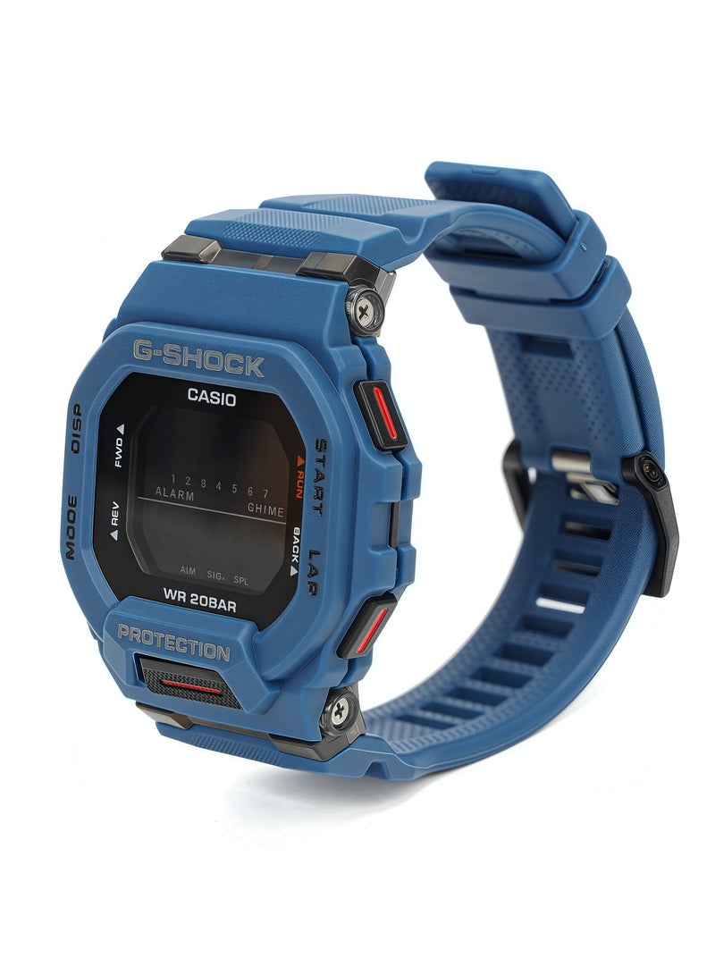 CASAON Casio G-shock Male Wristwatch - Quartz Sport Resin Band and case Blue Digital Black Dial - Image 2