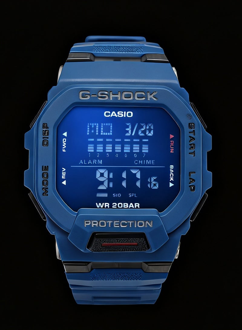 CASAON Casio G-shock Male Wristwatch - Quartz Sport Resin Band and case Blue Digital Black Dial - Image 5