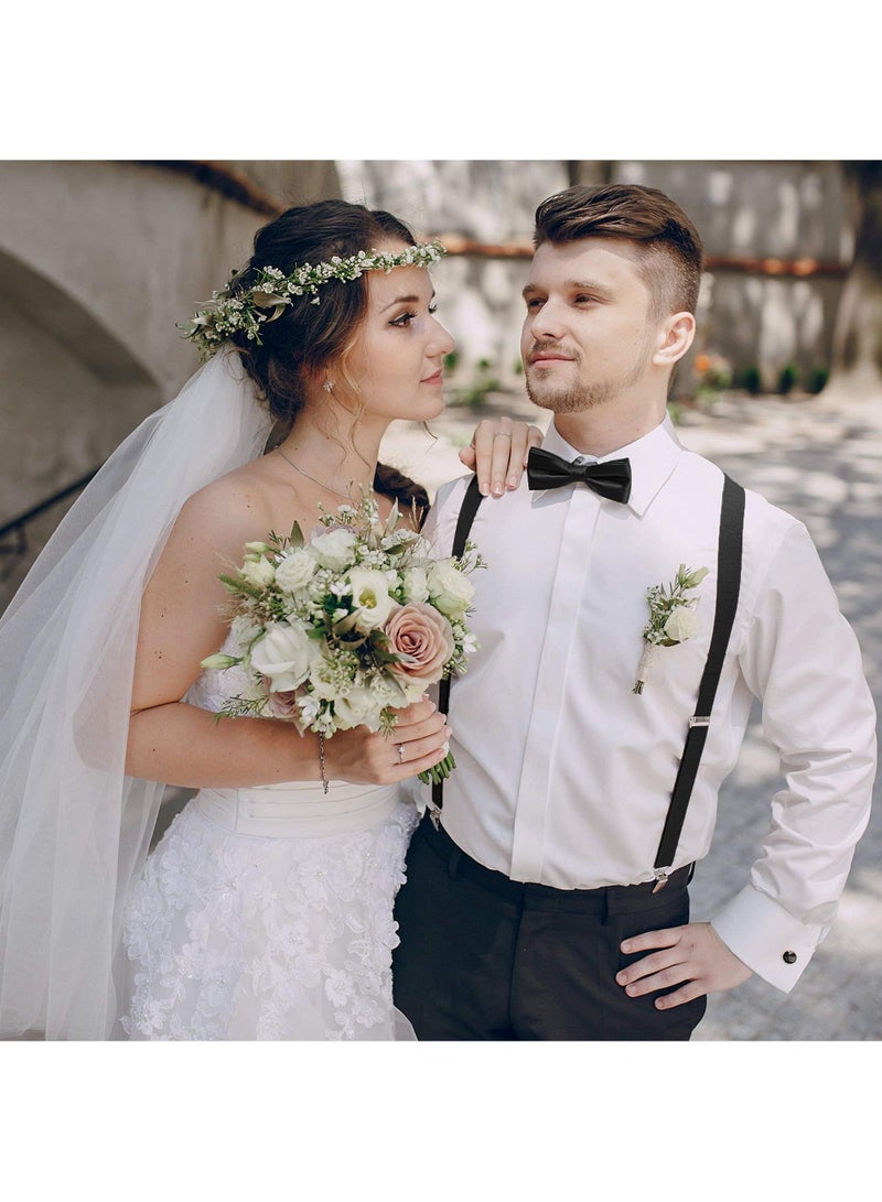 Sweet seven 2 Pcs Adjustable Trousers Strap Y Back Style Suspenders Black for Men and Women With Strong Metal Clips Adjustable - Image 2