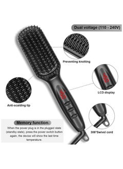 General Heating Straightening Comb Hair Straightener Brush Straightener Brush Beard Comb Styling Iron Smoothing Comb Mini Hair Straightener  - Image 3