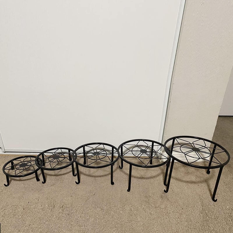Autopromake 5 Pack Metal Plant Stands,Heavy Duty Potted Holder for Flower Pot,Indoor Outdoor Metal Rustproof Iron Garden Container Round Supports Rack for Planter - Image 5