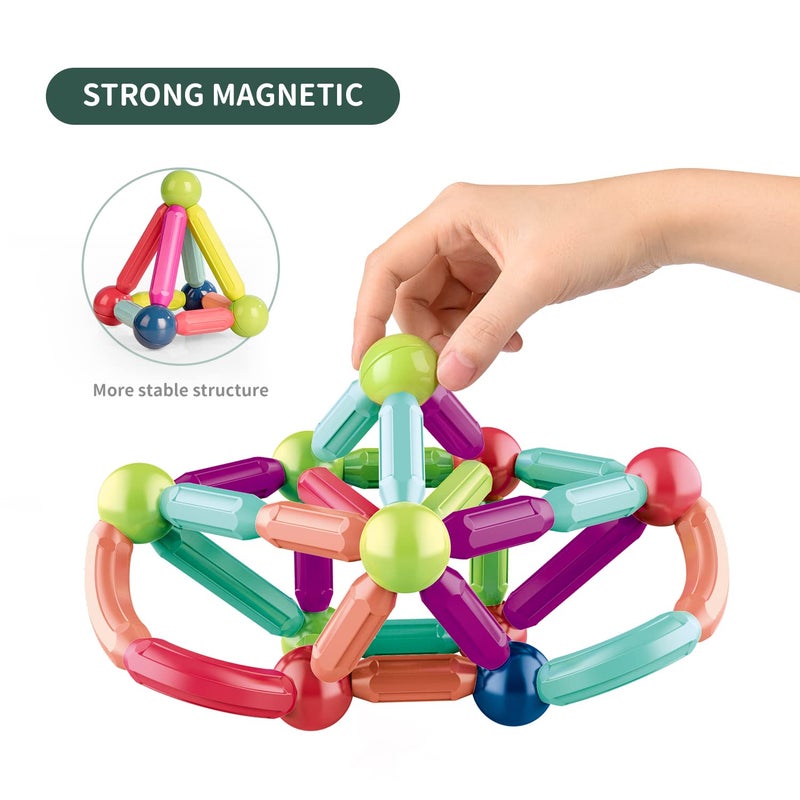 Jofarstep Magnetic Balls and Rods Set, Magnet Building Set, Magnetic Balls and Sticks - Featuring Safe, Extra-Strong, Montessori Toys STEM Stacking Toys for Boys & Girls 3+ (42 PCS) - Image 5