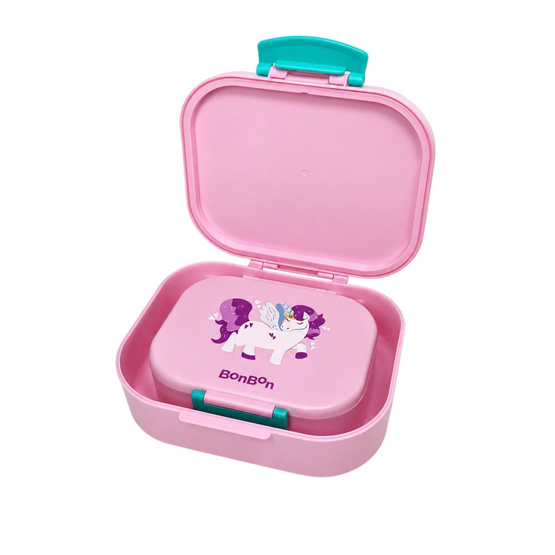 Bonbon - 4-Compartment Kids Lunch Box - Unicorn - 2 Pc Set - Image 1