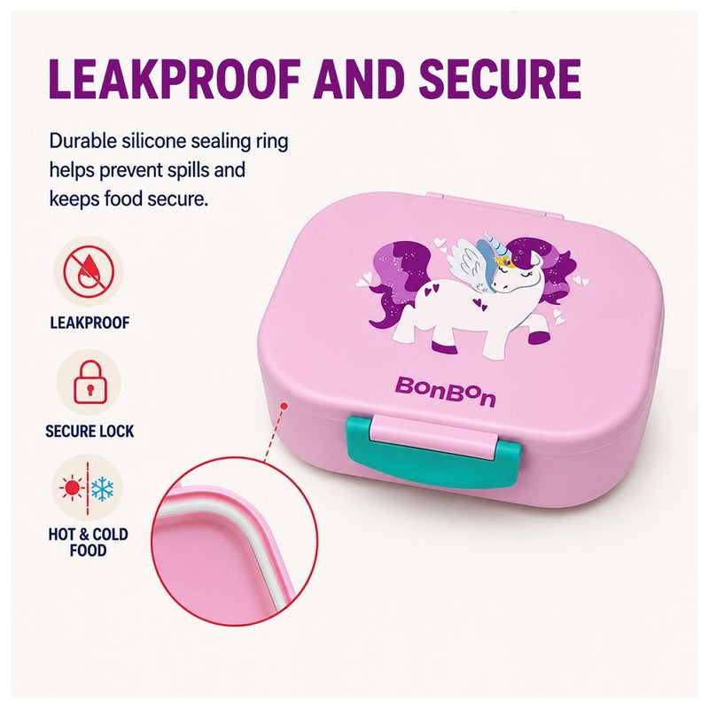 Bonbon - 4-Compartment Kids Lunch Box - Unicorn - 2 Pc Set - Image 4