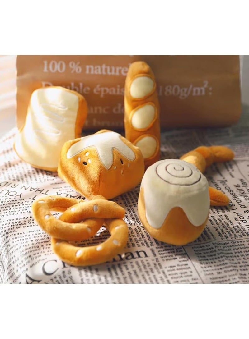 هايداز Highdas Bread Catnip Toys Cat Toys for Indoor Cats Interactive Toys for Cat Lover Gifts Kitten Chew Bite Kick Toys Baguette Croissant Pretzel Toast Bun Cinnamon Roll Plush Catmint Pet Birthday Present - Image 5