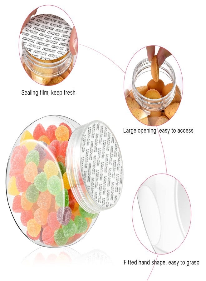 Elesunory 4-Pack 14.5 oz Clear Plastic Candy Jars with Lids, Airtight Candy containers for Individual Portions, Snacks, Treats & Crafts, Stackable, Shatterproof Kitchen Plastic Cookie Containers - Image 5