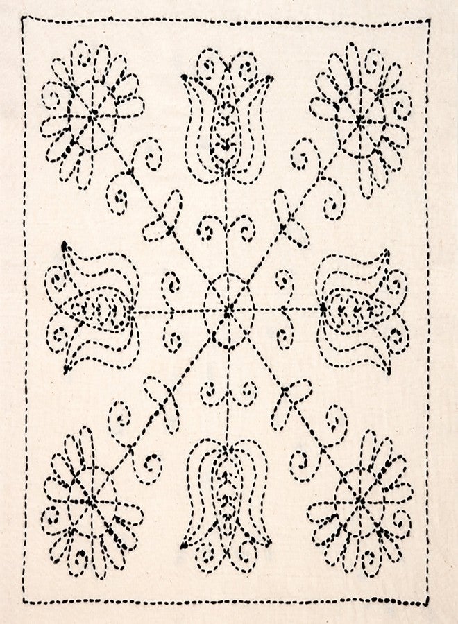 Tulip Needle Company Tulips and Poppies Sashiko World Hungary Stamped Embroidery Kit, Multi-Colored - Image 3