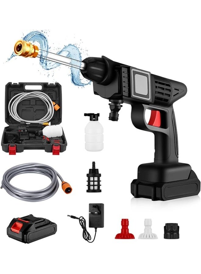 Water pressure gun with 2 rechargeable 48V batteries for washing cars, carpets, air conditioners, bicycles, and gardens. - Image 4